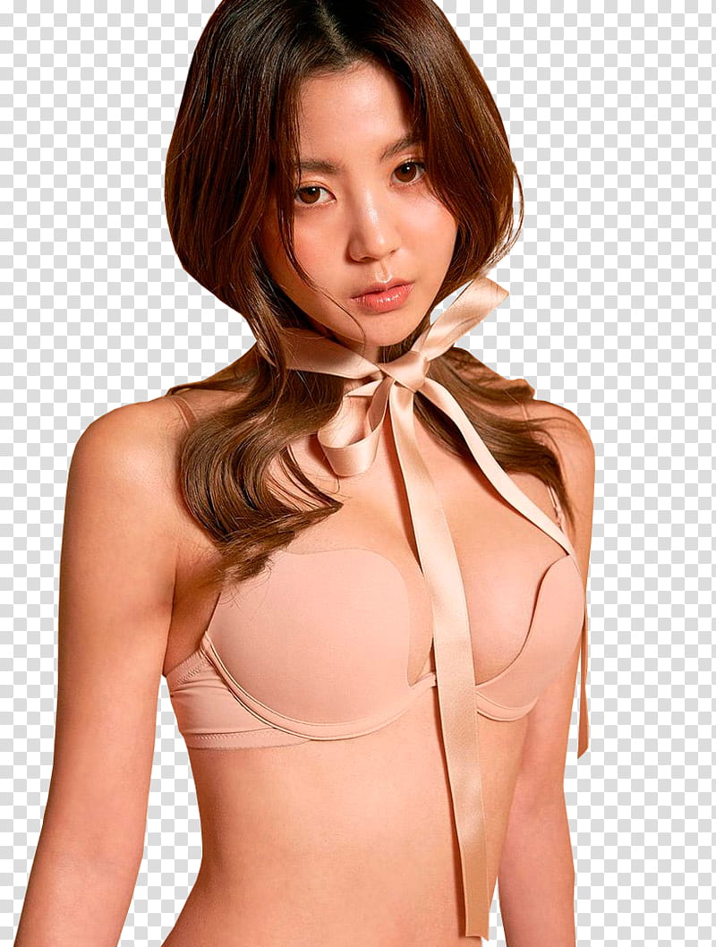 CHAE EUN, woman in black brassiere transparent background PNG