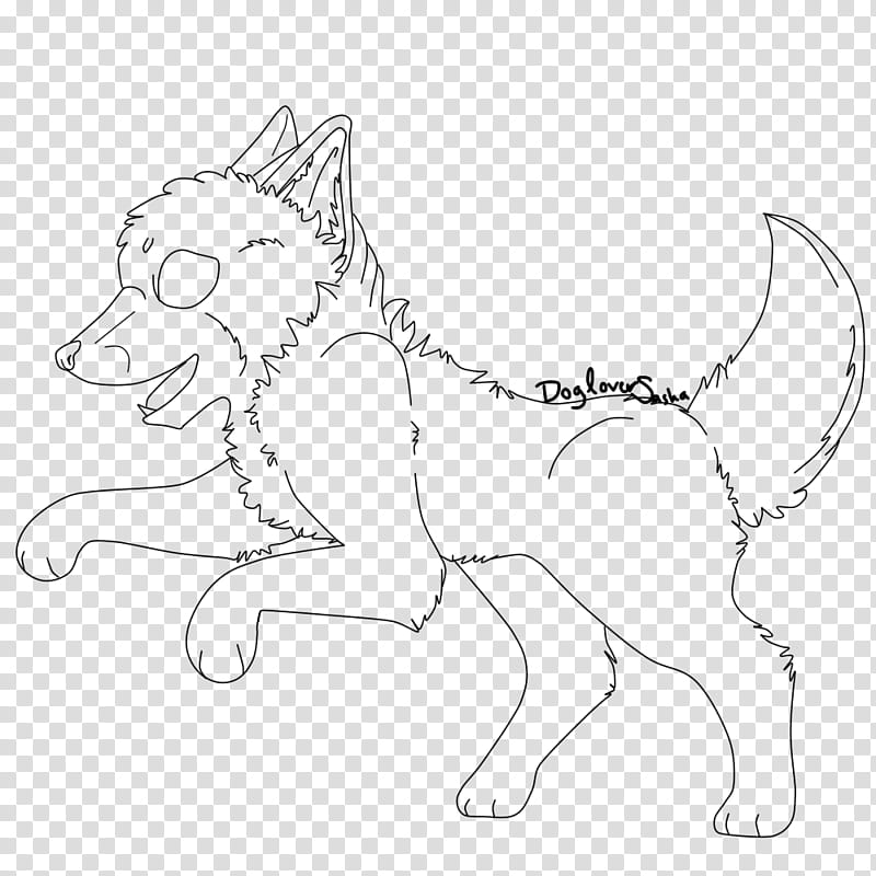Fluffy Dog Lineart transparent background PNG clipart