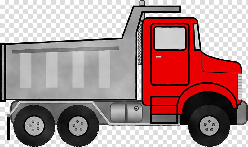 Watercolor, Paint, Wet Ink, Car, Dump Truck, Garbage Truck, Cartoon, Heavy Machinery transparent background PNG clipart