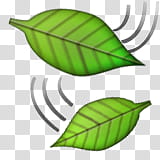 emojis, two green leaves transparent background PNG clipart