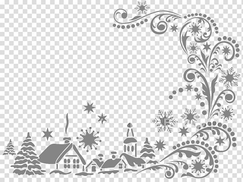 Border Black And White, Ornament, New Year, BORDERS AND FRAMES, Sticker, Holiday, Line Art, Text transparent background PNG clipart