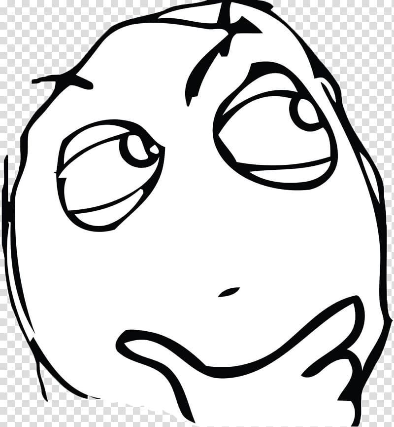 Troll Face Thinking - Thinking Meme Face Png, Transparent Png is