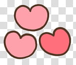 three pink hearts painting transparent background PNG clipart