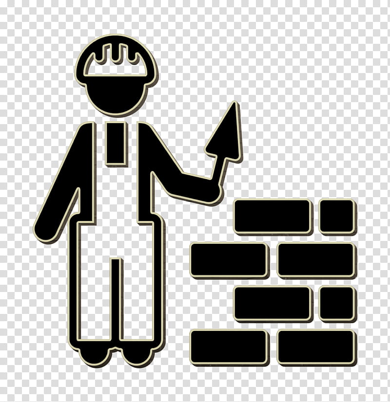 buildings icon Builder icon Construction worker icon, Professions Icon, Text, Gesture, Logo, Symbol transparent background PNG clipart
