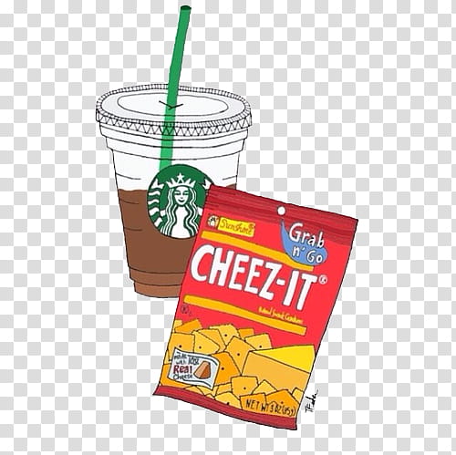overlays, Starbuck coffee cup and Cheez-it graphic illustrations transparent background PNG clipart