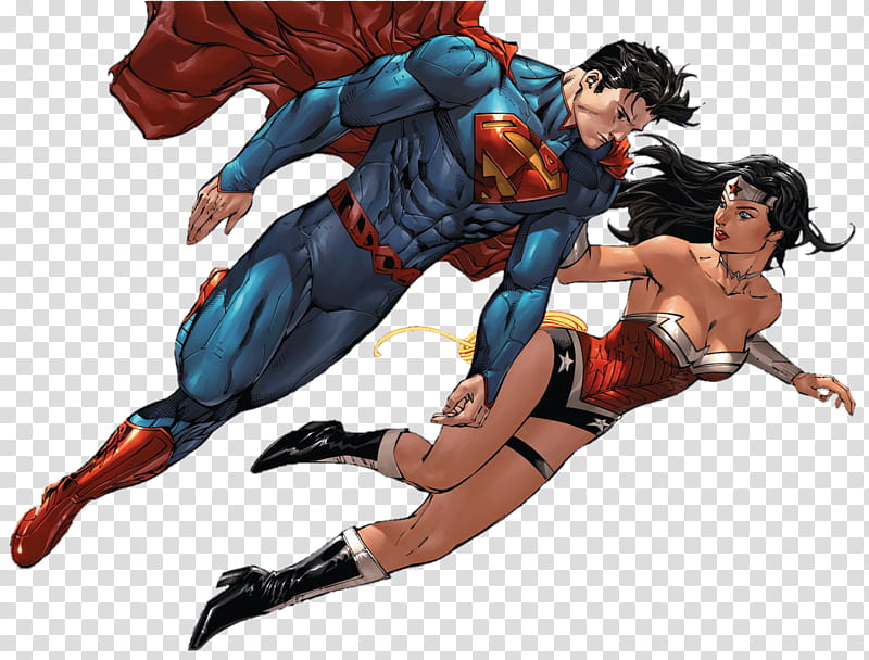 new  superman and wonder woman transparent background PNG clipart
