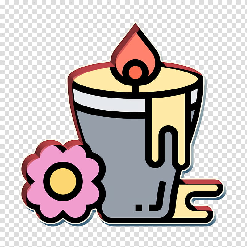Yoga icon Spa Element icon Candle icon, Line, Line Art, Drinkware transparent background PNG clipart