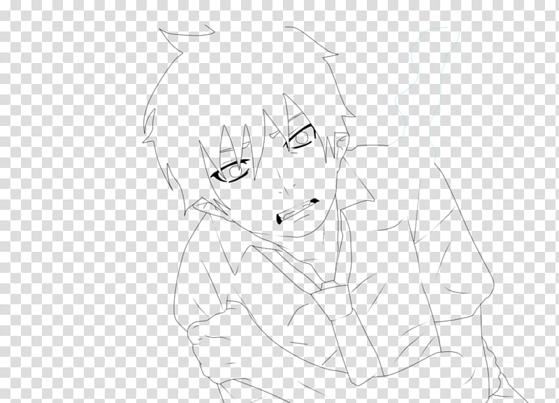 Ao No Exorcist Lineart, boy anime character sketch transparent background PNG clipart
