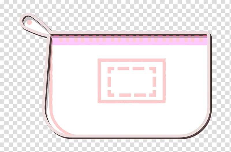 bag icon case icon cosmetic case icon, Cosmetics Icon, Pouch Icon, Pink, Red, Text, Rectangle, Line transparent background PNG clipart