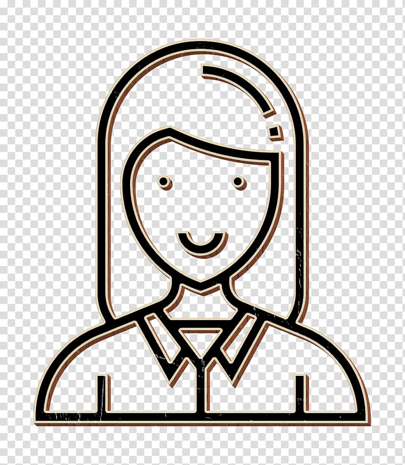 Employee icon Staff icon Careers Women icon, Facial Expression, Head, Cartoon, Line Art, Smile, Pleased transparent background PNG clipart