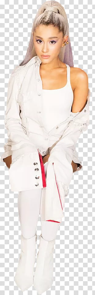 ARIANA GRANDE PART I, woman about to undress her jacket transparent background PNG clipart