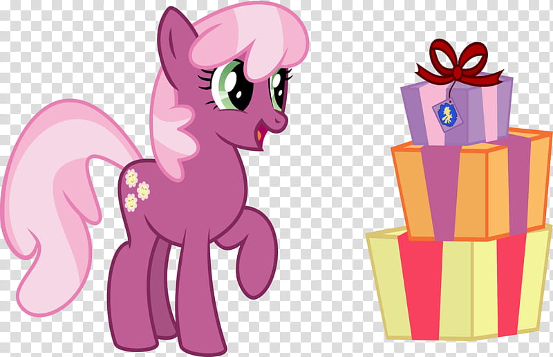 Cheerilee Birthday, My Little Pony in front of gift box illustration transparent background PNG clipart