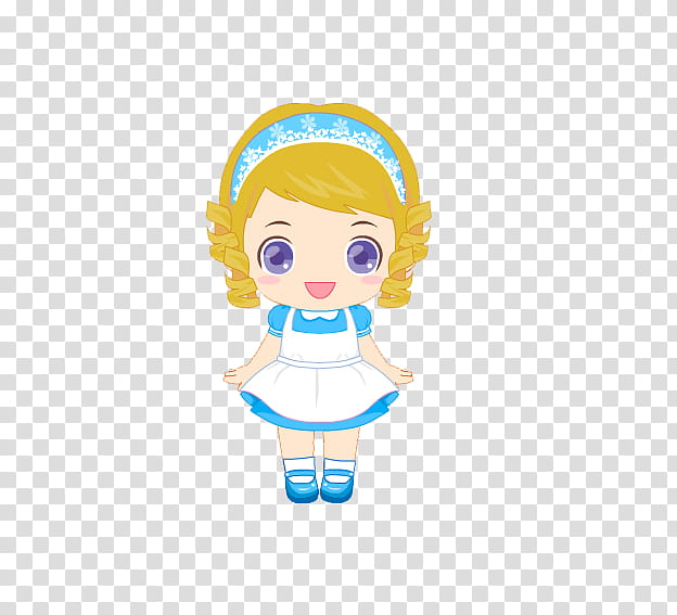 dolls, girl wearing blue and white dress illustration transparent background PNG clipart