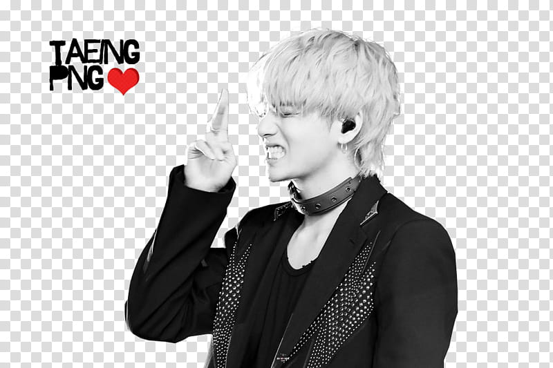 Taehyung BTS, grayscale of Taeing transparent background PNG clipart