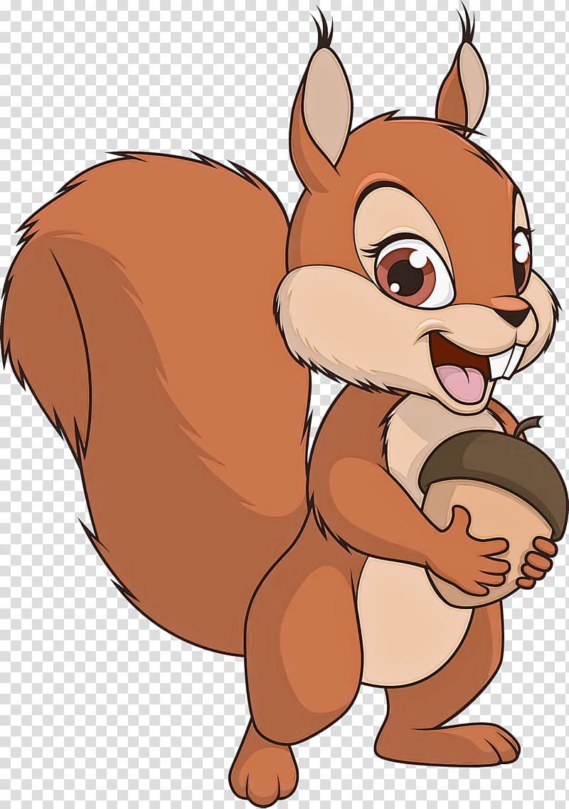 squirrel acorns, Cartoon, Nose, Chipmunk, Tail, Animation, Eurasian Red Squirrel, Snout transparent background PNG clipart