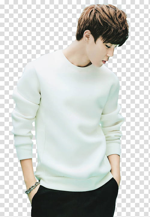 Park Jimin BTS Render, man in white sweater transparent background PNG clipart