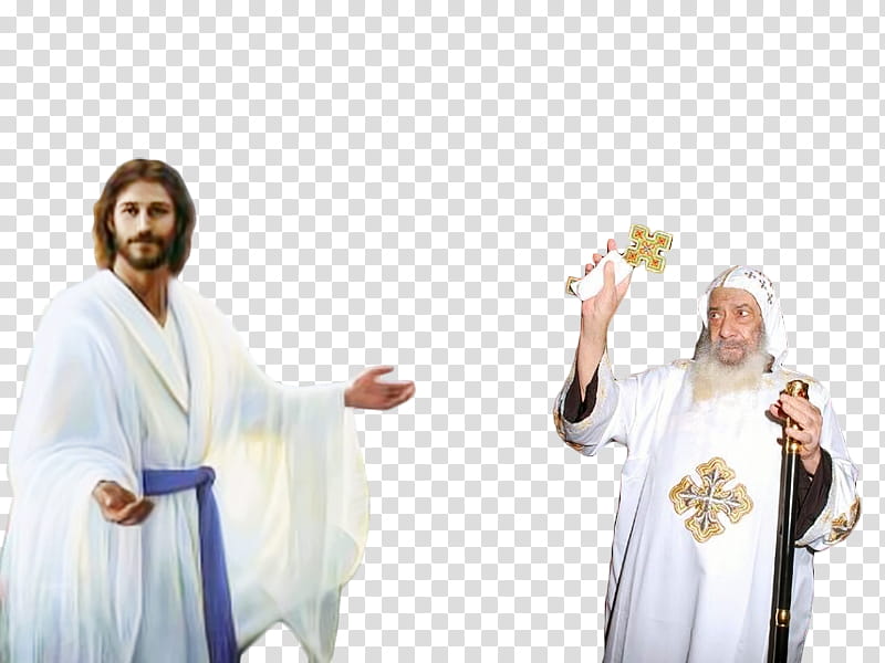 jesus with pope shenouda transparent background PNG clipart