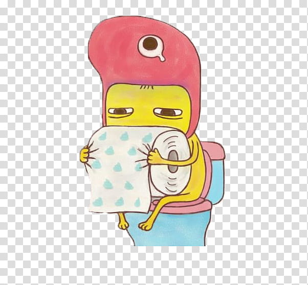 cartoon character on toilet bowl holding toilet tissue roll art transparent background PNG clipart