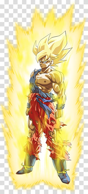 Goku SSJ Namek Damaged transparent background PNG clipart