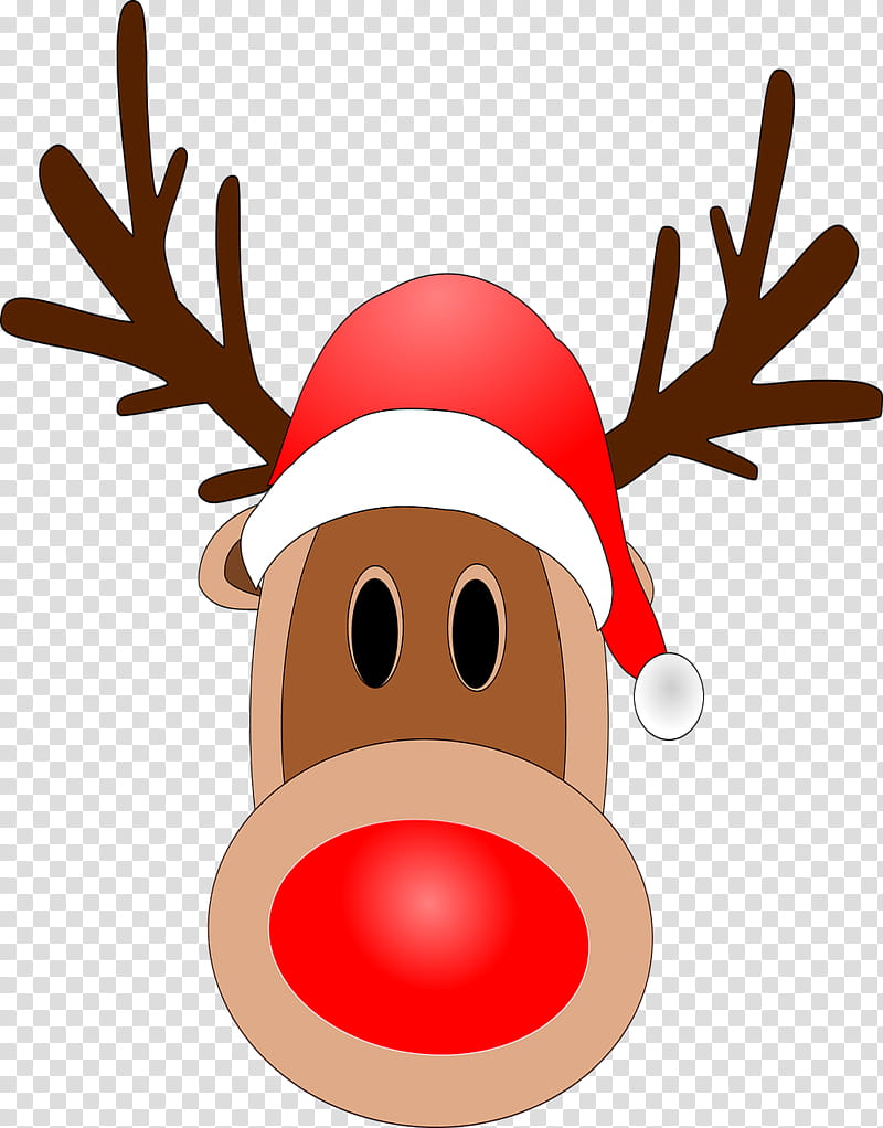Christmas, Reindeer, Rudolph, Christmas, Santa Claus, Drawing, Nose, Christmas transparent background PNG clipart