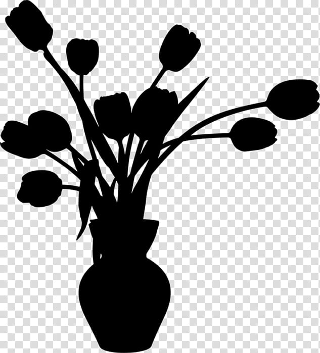 Black And White Flower, Vase, Cut Flowers, Computer Monitors, Leaf, Blackandwhite, Plant, Plant Stem transparent background PNG clipart