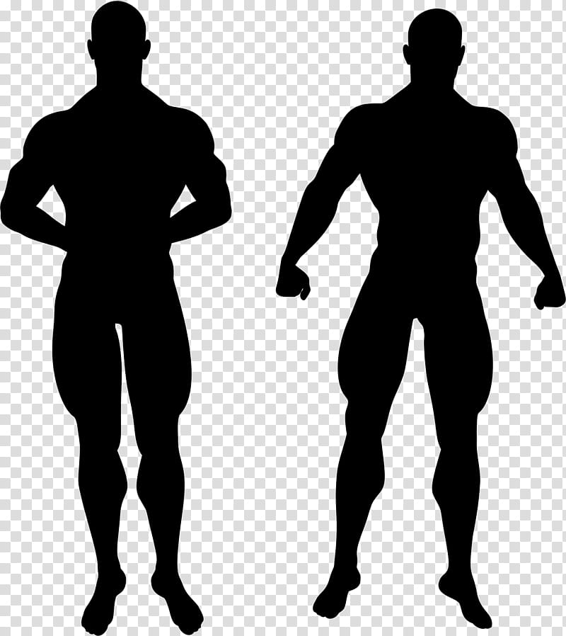 Man, Silhouette, Muscle, Human Body, Bodybuilding, Exercise, Biceps, Standing transparent background PNG clipart