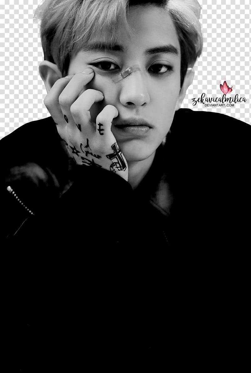 EXO Chanyeol LOTTO, boy holding face transparent background PNG clipart