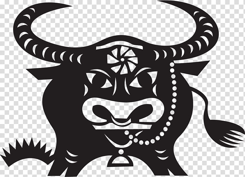 Chinese New Year Paper Cutting, Chinese Zodiac, Ox, Papercutting, Chinese Paper Cutting, Goat, Symbol, Black And White transparent background PNG clipart