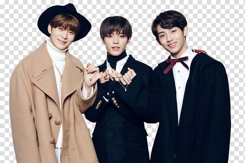 SMTOWN Louis Vuitton x UNICEF P, three men in suit and coat taking groupie transparent background PNG clipart