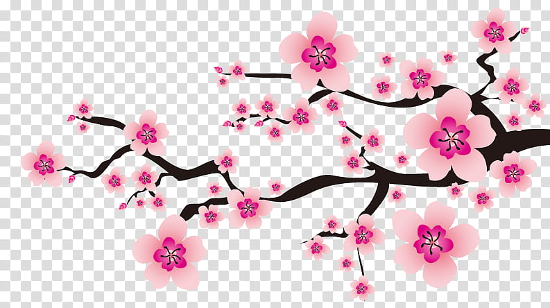 Flowers Cherry, pink cherry blossom tree branch art transparent background PNG clipart