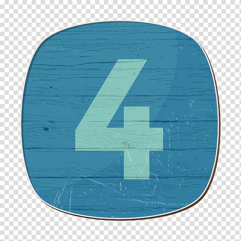 Four icon Symbols icon, Aqua, Blue, Turquoise, Electric Blue, Number transparent background PNG clipart