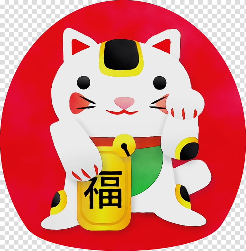 Pink cat Maneki-neko Luck Transparency, Watercolor, Paint, Wet Ink, Manekineko, Drawing, Calico Cat, Amulet transparent background PNG clipart