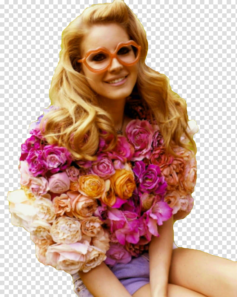 Lana del Rey Rooh, woman wearing flower apparel transparent background PNG clipart