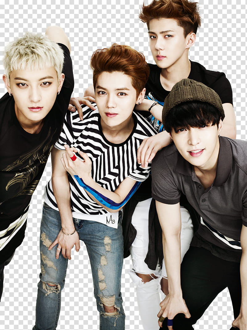 EXO HanLayTaoHun for Kolon Sport cf , group of man transparent background PNG clipart