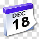 WinXP ICal, December  calendar icon transparent background PNG clipart