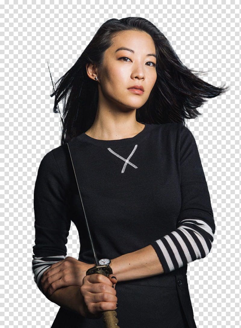 Teen Wolf, woman holding gold sword transparent background PNG clipart