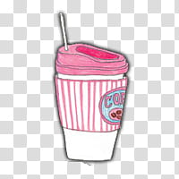 cute things, pink and white disposable cup illustration transparent background PNG clipart