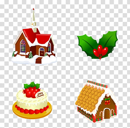 So Yummy S, four assorted Christmas decor illustration transparent background PNG clipart