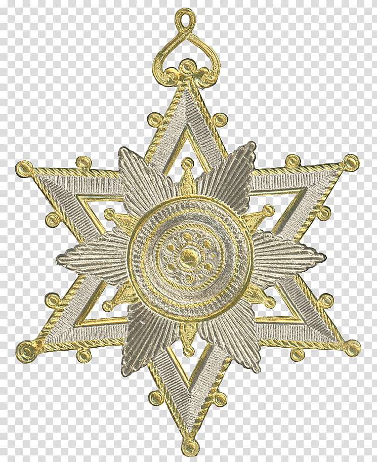 Dresden Paper Medallion Ornament  Silver and Gold, silver-colored and gold-colored star medallion illustration transparent background PNG clipart