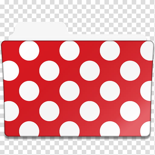 Folder Icons, red and white polka-dot folder illustration transparent background PNG clipart