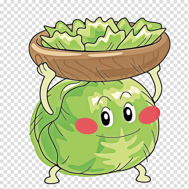 Green cartoon vegetable food, Plant, Cabbage, Leaf Vegetable, Lettuce