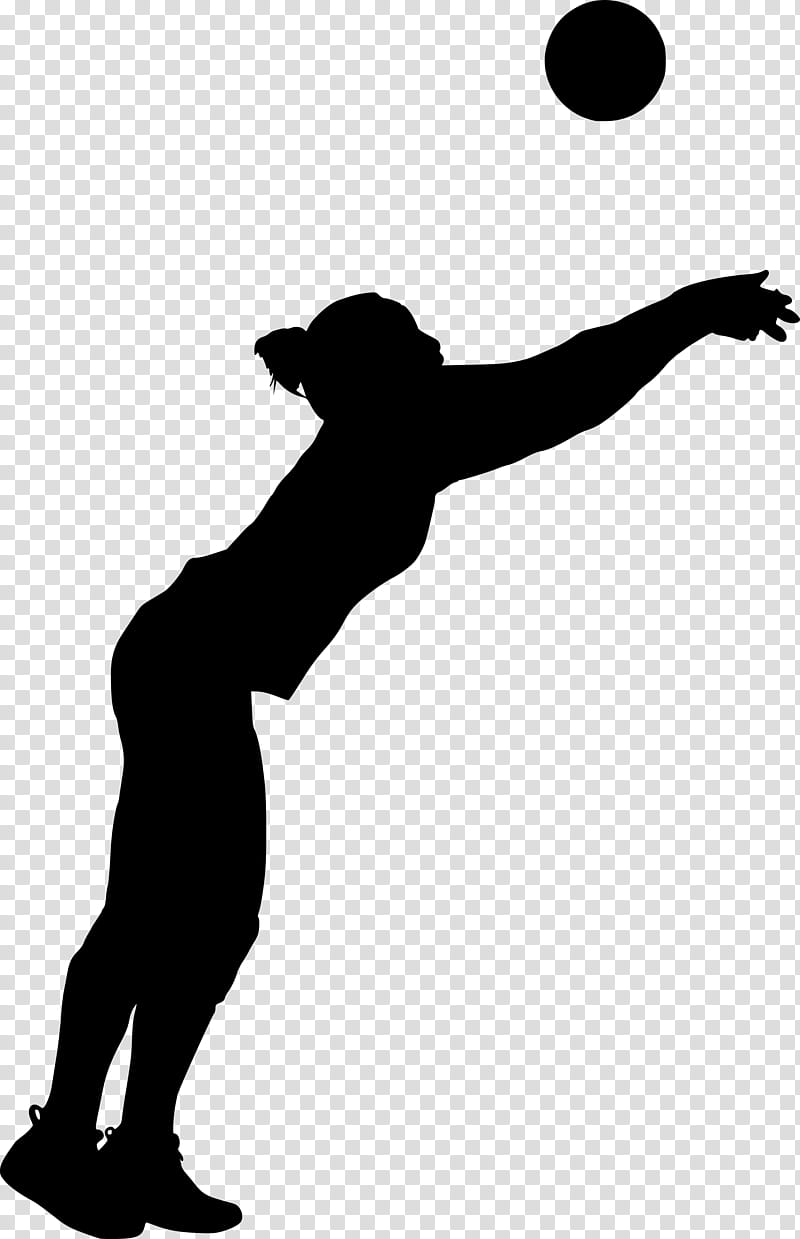 Volleyball, Silhouette, Black White M, Behavior, Volleyball Player, Throwing A Ball transparent background PNG clipart