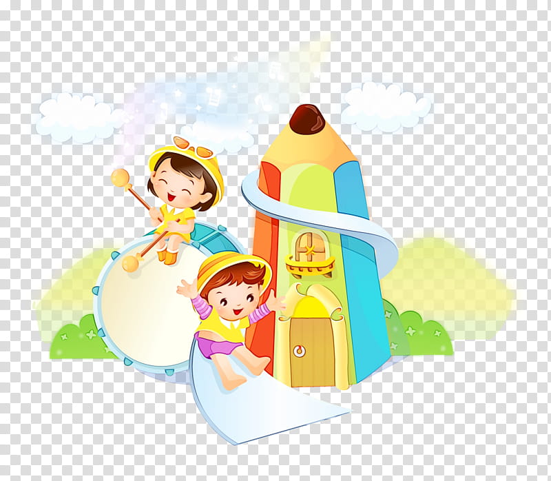 cartoon play child playset, Watercolor, Paint, Wet Ink, Cartoon transparent background PNG clipart