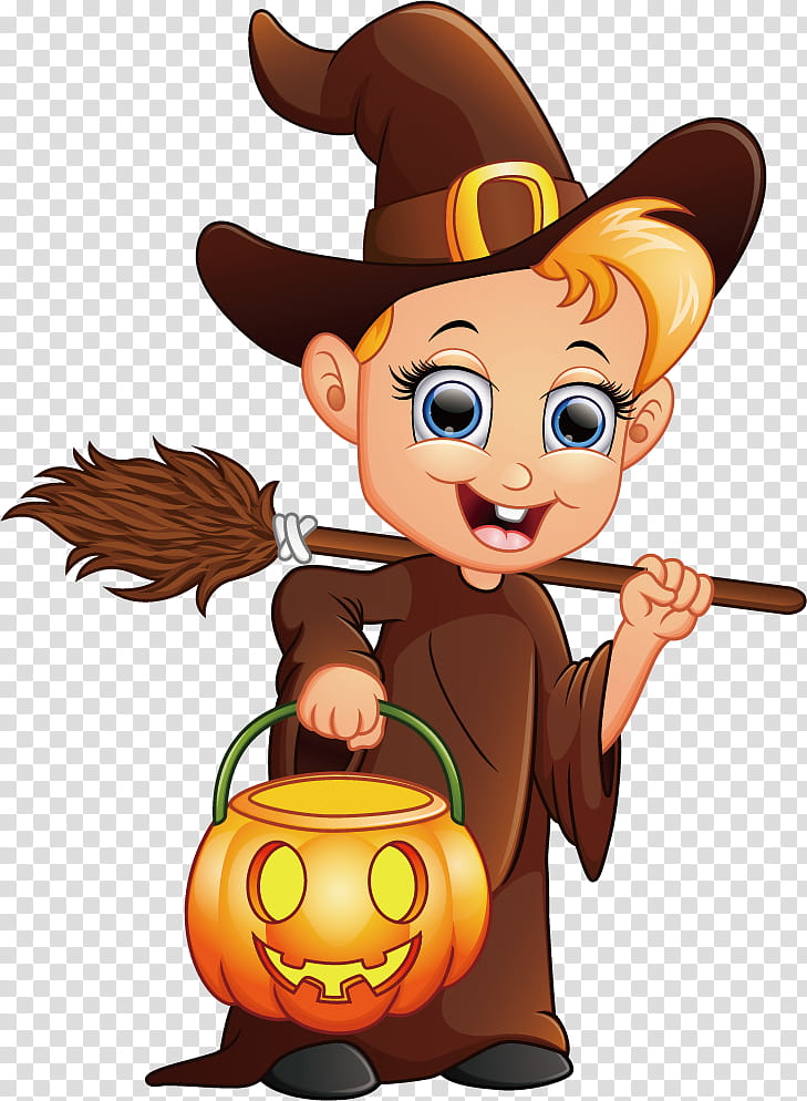 Halloween Cartoon, Halloween , Festival, Jackolantern, Witch, Broom, Child, Trickortreat transparent background PNG clipart