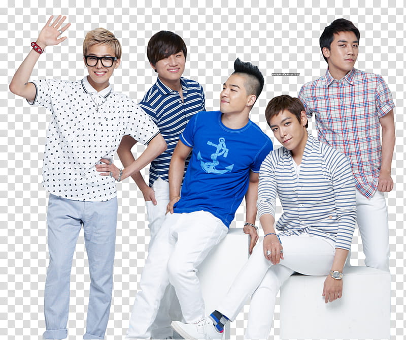 BIG BANG, sitting group of males transparent background PNG clipart