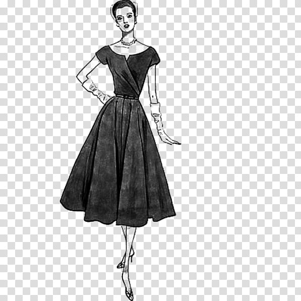 VARIADOS , woman in black dress sketch transparent background PNG clipart