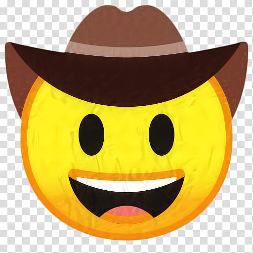 Laugh Emoji, Cowboy, Cowboy Hat, Smiley, Emoticon, Noto Fonts, Facial Expression, Yellow transparent background PNG clipart