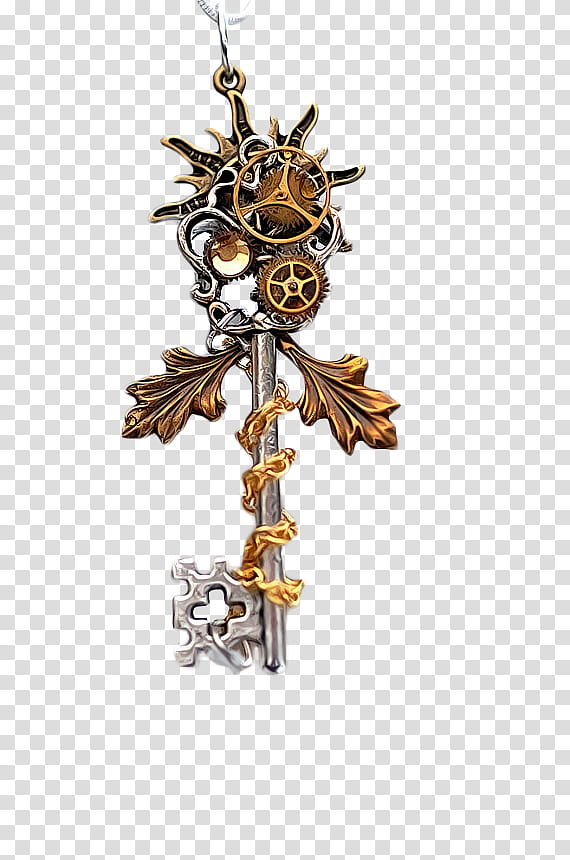 gold-colored and silver-colored skeleton key illustration transparent background PNG clipart