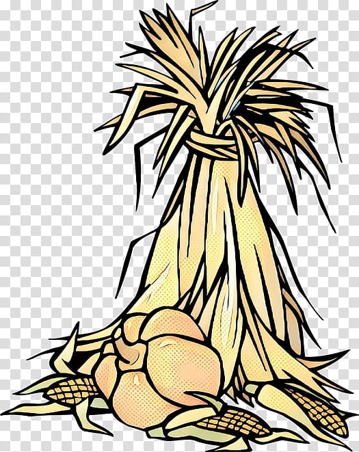 Palm Tree Drawing, Corn, Plant, Yellow, Arecales, Woody Plant, Line, Leaf transparent background PNG clipart