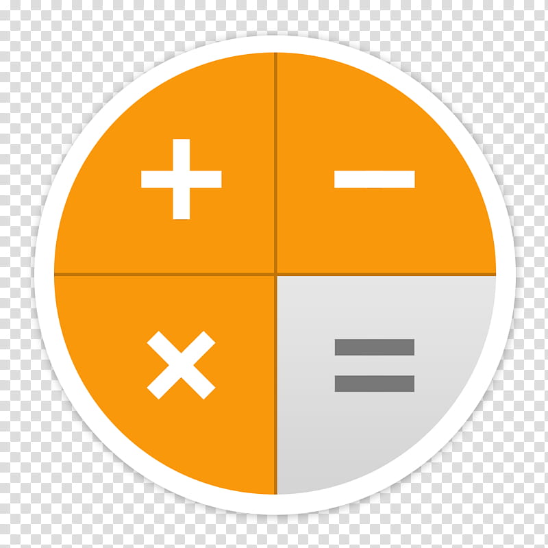 Flader  default icons for Apple app Mac os X, Calculator, orange and gray calculator buttons icon transparent background PNG clipart